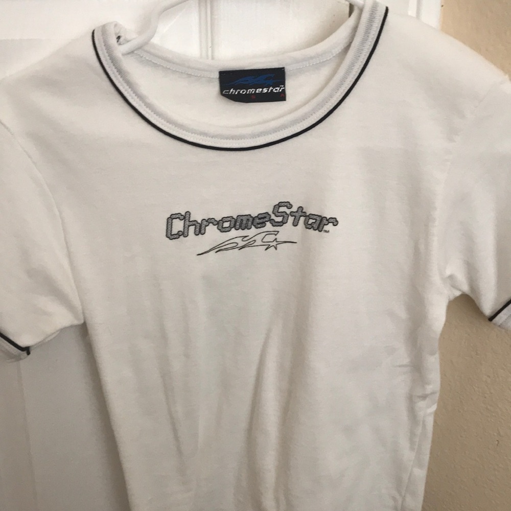 vintage white top! chrome star tee